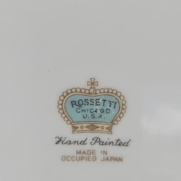 Made In Occupied Japan Decorative Rossetti Pink Floral Plate Lattice Edge - Picture 8 of 10